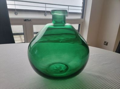 Large green glass vase