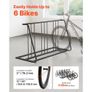 Bike Rack, Fits Tire Width 3 Inch/76.2 mm, Carbon Steel Double-Sided Grid Bike Rack Stand, Freestanding Bicycle Storage Holder for Curbside, Garage, Indoor, Outdoor Parking, 6-Bicycle Capacity Image 4
