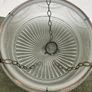 Vintage Art Deco Fluted White Opaque Glass and Copper Ceiling Light Image 6