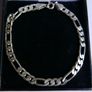 Vintage Sterling Silver 925 Figaro Link Bracelet Chain length 8" - 7,2g Image 3