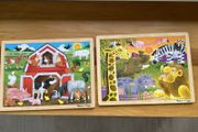 Wooden puzzles x 2 - Melissa &amp; Doug.