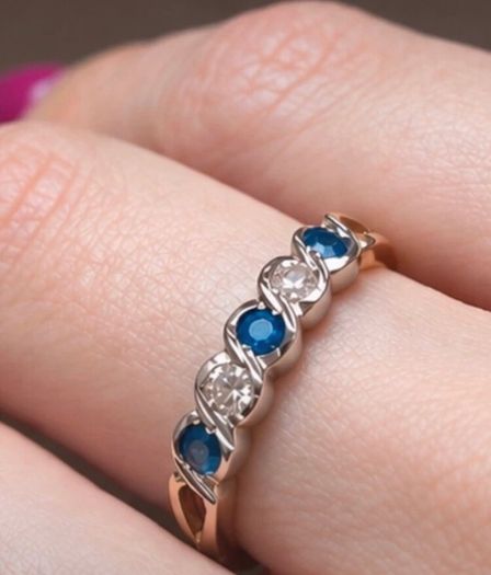 Vintage 9ct Gold Half Eternity Ring, New Old Stocl