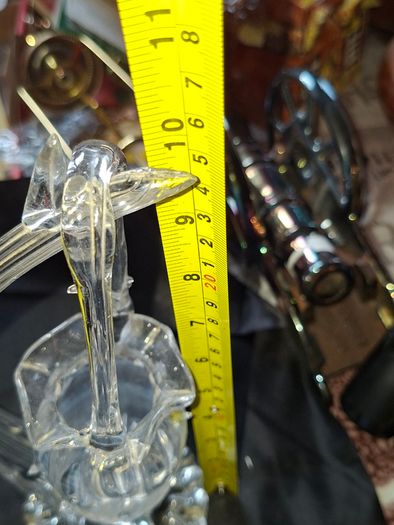 Beautiful 1920s Murano style Spun Glass, a Glass Acorn Basket hanging from a glass stem, Postage Available or Collection
