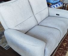 2 Seater Electric Recliner Sofa Cream Fabric 1 Year Old Excellent Condition