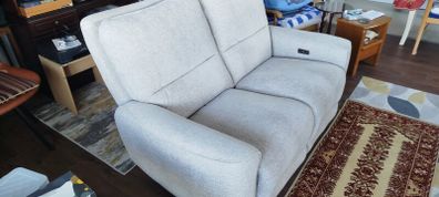 2 Seater Electric Recliner Sofa Cream Fabric 1 Year Old Excellent Condition