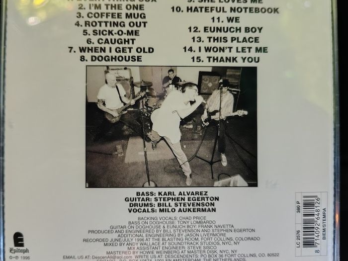 Descendents - Everything Sucks CD (1996) Reissue US Punk Rock EX+