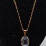 Vintage 9ct yellow gold aquamarine necklace Image 8