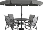 Valance Patio Umbrella for Outdoor Table Market -8 Ribs (2.7M, Dark Gray)