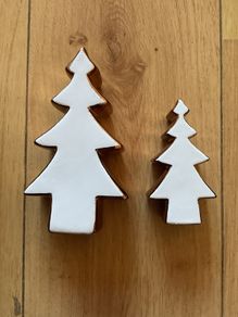 2 Christmas Trees Ceramic ornaments