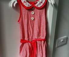 NEXT red and cream playsuit