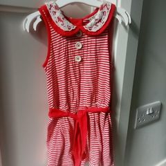 NEXT red and cream playsuit