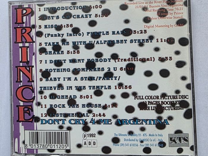 Prince - Don't  Cry For Me Argentina - CD
