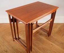 Danish Mid Century Modern Teak Nest Of Tables / B.C. Mobler, Vejle, Denmark, Vintage 1960s