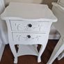 White dresser with mirror,stool and bedside lockets Image 3