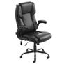 Executive Chair, High Back Office Chair with Flip-up Armrests & Lumbar Support, Ergonomic Desk Chair Adjustable Tilt & Height, PU Leather Swivel Rolling Chair for Working, Study, Gaming, Black Image 9