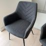 Set of 4 Grey Fabric Dining Chairs - Like New Image 4