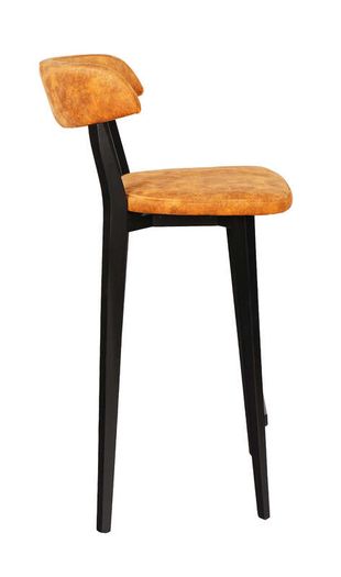 Ember Pulse Bar Stool  Black Beech Frame with Orange Chenille
