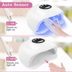UV Nail Dryer Lamp - Professional Fast Gel Machine Polish Shellac Light Curing Carry Convenient (24 Wattage), White