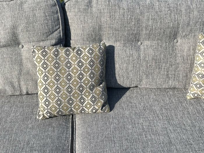 Grey Ez Living Corner Sofa/L shaped couch with matching footstool