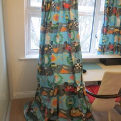 Laura Ashley racing car children curtains Huge