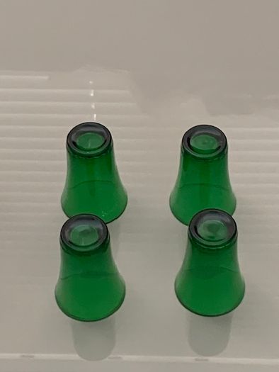 Mid Century green glass liqueur or shot glasses