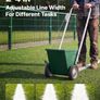Steel Field Line Marker 11.3kg Dry Powder Chalker with Adjustable 50.100mm Line Width, 2 Heavy-Duty Wheels Image 4