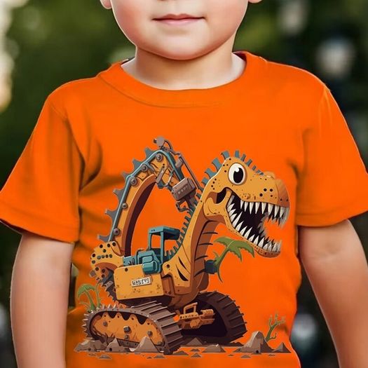 Dinosaur Excavator Element Print T -shirt
