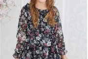 black dress with flower