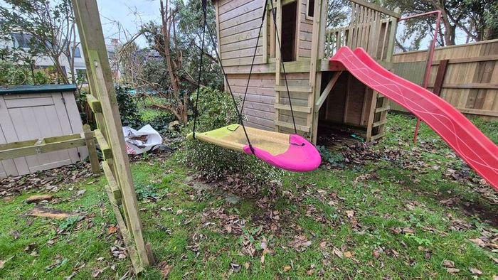 Wooden Playhouse with Slide & Climbing Frame