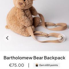 New JELLYCAT Bartholomew Bear Backpack