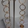 Elegant Gold Starburst Disc & Link Earrings Image 6