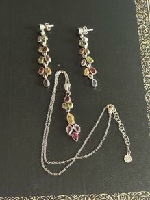 silver set necklace and earrings