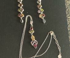 silver set necklace and earrings