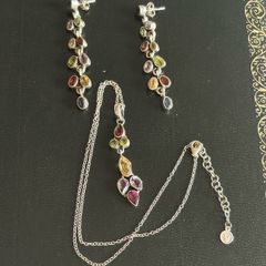 silver set necklace and earrings