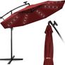 Aluminium LED Solar Cantilever Parasol, Diameter 300 cm, Sun Umbrella with Crank and On/Off Switch, Garden Parasol with UV Protection, Sun Shade with Stand, Market Umbrella, Waterproof Image 5