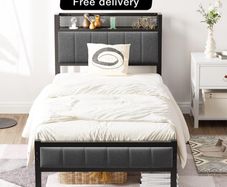 Single Bed Frame With Storage Headboard