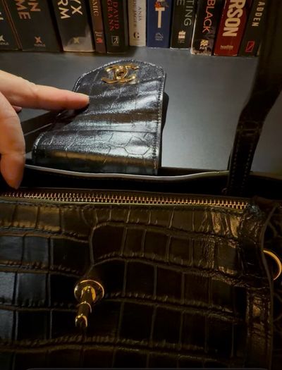 Croc embossed tote bag