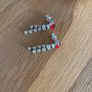 Earrings Red/Clear Crystal Image 3