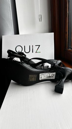 Brand New QUIZ Black Strappy Heels - Size UK 5 / EU 38 (In Box)