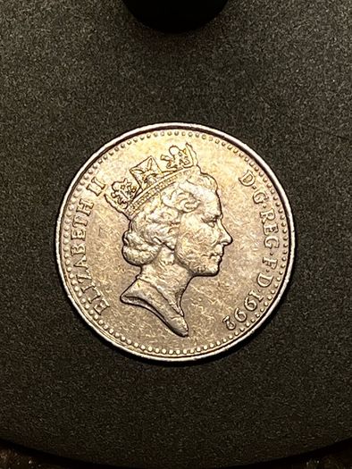 Rare 1992 British 10 Pence Coin D.g Reg F.d Queen Elizabeth Ii