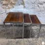 Midcentury Chrome & Rosewood Nest Of Tables By Mda Howard Miller Image 6