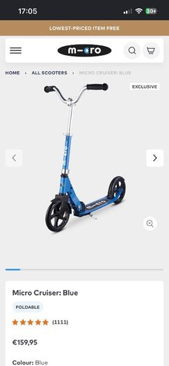 Micro Scooter Cruiser Blue