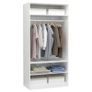 Wardrobe High Gloss White 100x50x200 cm Chipboard Image 4