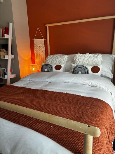 IKEA GJORA Double Bed, Mattress & JYSK Side Lockers
