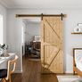 Sliding Barn Door Kit 6FT/183CM Black Heavy Duty Barn Door Sliding Hardware Track Kit for Single Wood Door 91.5CM Wide Image 5
