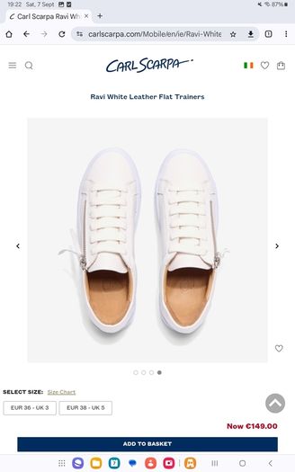 Carl Scarpa - White Leather Trainers - UK 6 - BNWT RRP 149
