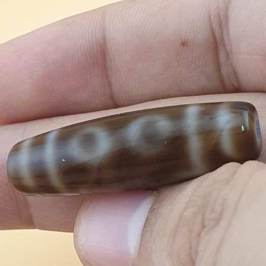 Vintage 5 Eyes Himalayan Tibetan Agate Dzi Bead Amulet