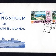1970 Jersey Illustrated Cover with cancel from MS Kungsholm ship on calling at Jersey, Channel Islands on the 5th May 1970 tying 2 X 2d definitive stamp