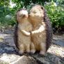 Holly and Harry Hedgehogs 22cm tall, Resin Garden Ornament Image 2