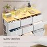 Chest of Drawers Bedroom With Charging Station, Steel Frame 9 Fabric Drawers and LED Lights Image 4